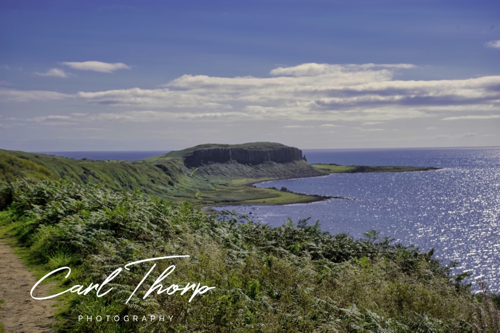 View across to Drumadoon Point will blue sky Isle of Arran