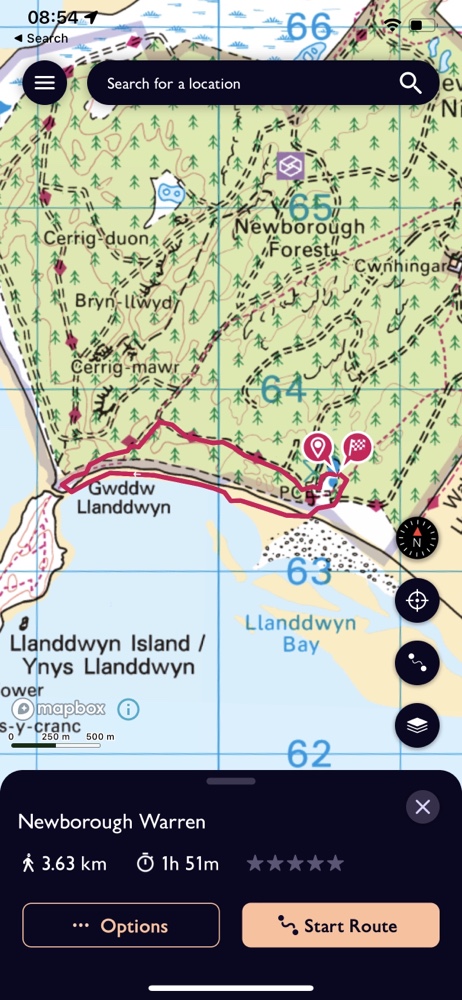 Route map and gps file